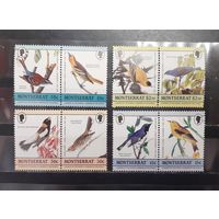 Монтсеррат. Птицы. Джон Аудубон (4 сцепки по 2 марки) (1247)