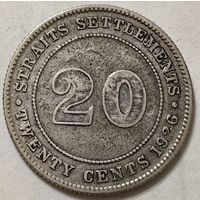 Стрейтс Сетлментс 20 центов 1926, серебро