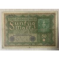 Банкнота 50 марок 1919 год. Веймарская республика. С рубля без МЦ.