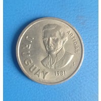Уругвай 10 новых песо 1981 год Хосе Артигас