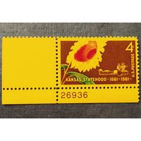 Марка США 1961 год 100 лет государственности  Канзаса