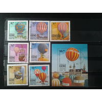 Гвинея-Бисау, 1983. 200 лет авиации. Полная серия с блоком. Mi-9,0 евро гаш.