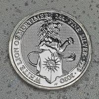 5 фунтов 2020. Белый лев Мортимера. 62,5гр.
