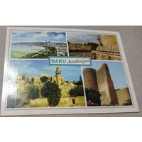 Посткроссинг. Открытка из Азербайджана: Баку  (10х15). Прошла почту. Художественная марка.