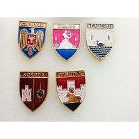 Гербы Молдовы румынского периода- Кишинев, Бельцы, Фалешты, Сорока, Тигина  (КЭМЗ). Цена за знак