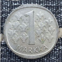 Финляндия 1 марка 1966 года, S, АU. Серебро! Сторгуй за свою цену, предложи обмен!