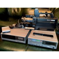 Винтаж видеомагнитофон и камера 1984 Panasonic PV-8000/PV-850 видеокомплект 2 пульта инструкция