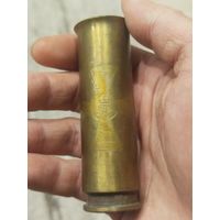 Декоративная стопка из гильзы,с изображение ополченского креста А2