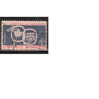 США-1959, (Мих.754) , гаш. , Карта, Символы (одиночка)