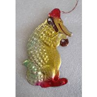Ёлочная игрушка Крокодил, картон. СССР