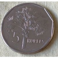 Сейшелы 5 рупий 2010 года.