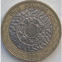 Великобритания 2 фунта 2001 г.