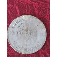 2 марки Германия, кирха с надписью 1934 г.