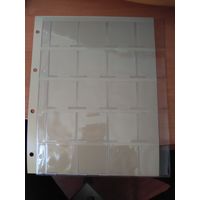 Листы для монет под холдеры  без прокладного листа, разм. 25*30,9 см,новые.