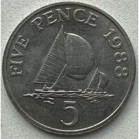Гернси 5 пенсов 1988 г.
