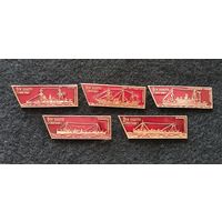 ВМФ. Значки из серии Вся власть советам. Линкор, эсминец, минный заградитель, сторожевое судно. Сборный лот. Цена за один значок. (А-6)