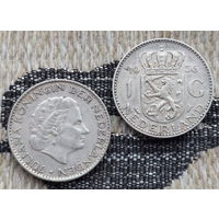 Нидерланды 1 гульден 1956 года. Королева Юлиана. Серебро. Сторгуй за свою цену, предложи обмен! Y30
