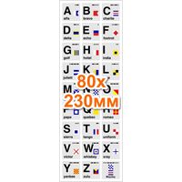 Наклейка Фонетический Алфавит и Сигналы ICAO/ITU Вертикальная 230х80мм