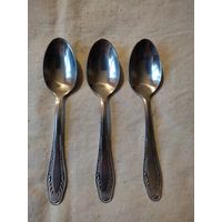 Ложки чайные, 3 шт, СССР, нержавейка (2). См. описание.