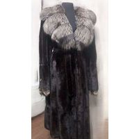 ДЛИННАЯ НОРКОВАЯ ШУБА С ПОЯСОМ. РОССИЯ. Марка - "МЕХА СИБИРИ"