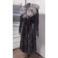 ДЛИННАЯ НОРКОВАЯ ШУБА С ПОЯСОМ. РОССИЯ. Марка - "МЕХА СИБИРИ"