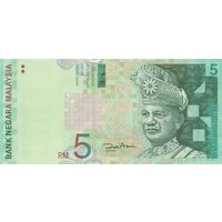 Малайзия 5 ринггит образца 2001 года UNC p41b бумага