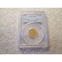 2.5 доллара  США ,1905 год  ,  PCGS MS63