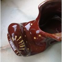 Пепельница Башмак СССР. Обливная керамика