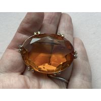 Брошь Кулон Леденец под Цитрин Англия 60-е