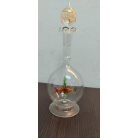 Винтажный штоф с фигуркой ( рыбкой ) внутри , стекло , гутная техника , СССР 1960 е года в идеальном состоянии без сколов и царапин .