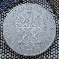 Польша 10 злотых 1932 года. Ядвига. Буква монетного двора. Серебро. Сторгуй за свою цену, предложи обмен!