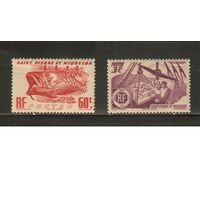 Сен-Пьер и Микелон-1947(Мих.351,357) , *  , Морская  Фауна ,  Рыбы, Рыболовство
