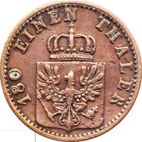 РАСПРОДАЖА!!! - ГЕРМАНИЯ ПРУССИЯ 2 пфеннига 1867 год