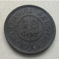 Бельгия 10 сантимов, 1916 1-4-4