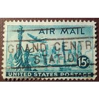 США 1947.Статуя Свободы, Горизонт Нью-Йорка и Локхид Констеллейшн. Полная серия