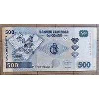 Конго (ДР) 500 франков 2022 г., P:96, надпечатка см. в описании