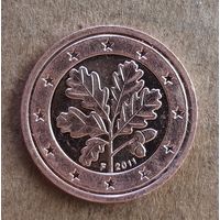 Германия 2 евроцента, 2011 г., отметка мд., "F" - Штутгарт, KM# 208