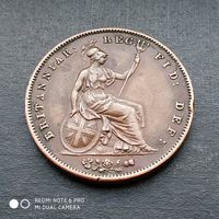 1 пени 1853 г. Виктория молодая.