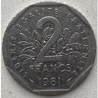 Франция 2 франка 1981 г.