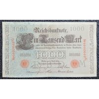 1000 марок Германия 1910 г. (Nr G красная печать)