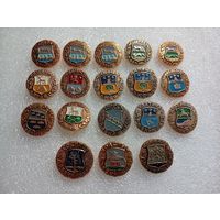 Гербы городов. Древний герб. Древняя Русь. Золотое кольцо. Цена указывается за один значок. #-IV-08/3