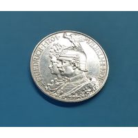 Германия. 1901 год. 2 марки. 200 лет Пруссии. Отличная! Серебро
