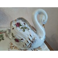 Ваза Лебедь, конфетница, фарфор, винтаж