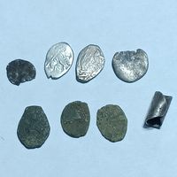 Чешуйки , лот #2 , медь и серебро . 8 шт