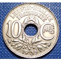 Франция 10 сантимов 1935 г.