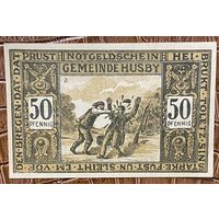 Нотгельд 50 пфеннигов 1921 год. Хусби. Веймарская республика