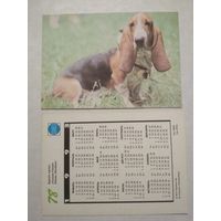 Карманный календарик. Собака.1993 год