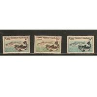 Сен-Пьер и Микелон-1957(Мих.381-383) , **  , Морская  Фауна ,  Рыбы,