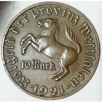 ГЕРМАНИЯ ВЕСТФАЛИЯ 10 марок 1921 год