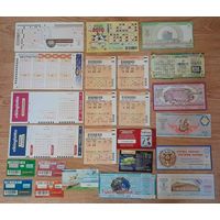 Большой лот лотерейных билетов разных стран. 53 билета без повторов